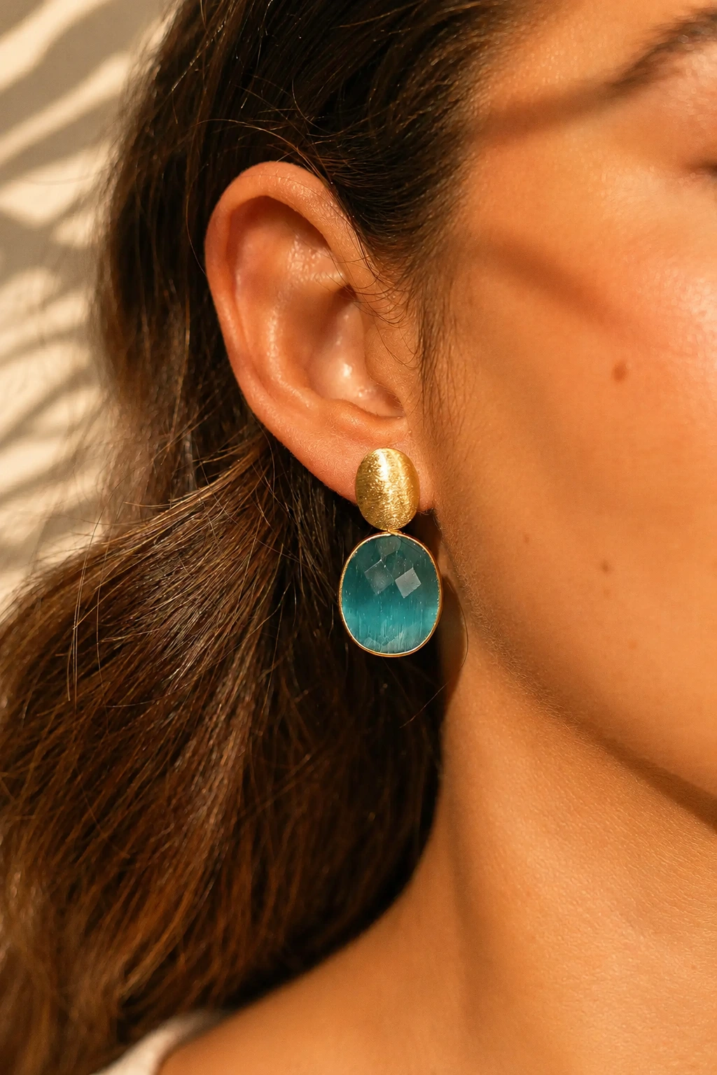 Aqua Oorbellen Framed Oval Giorgia