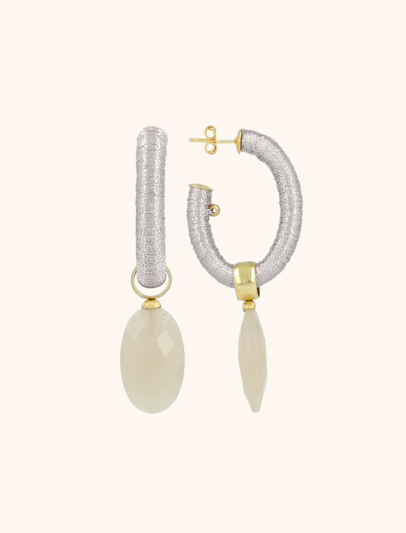 Lavender Oorbellen Evy Oval Threaded Creole M