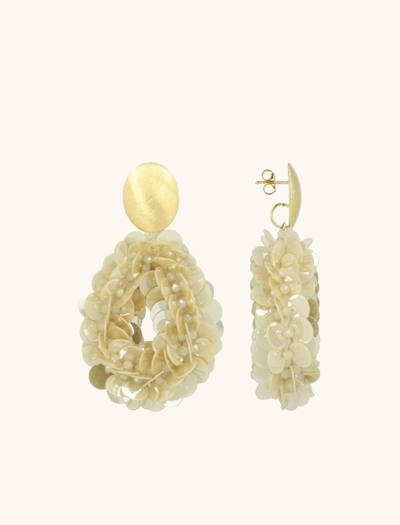 Beige Oorbellen Fenna Big Sequins Drop Llott-theme.productDescriptionPage.SEO.byTheBrand