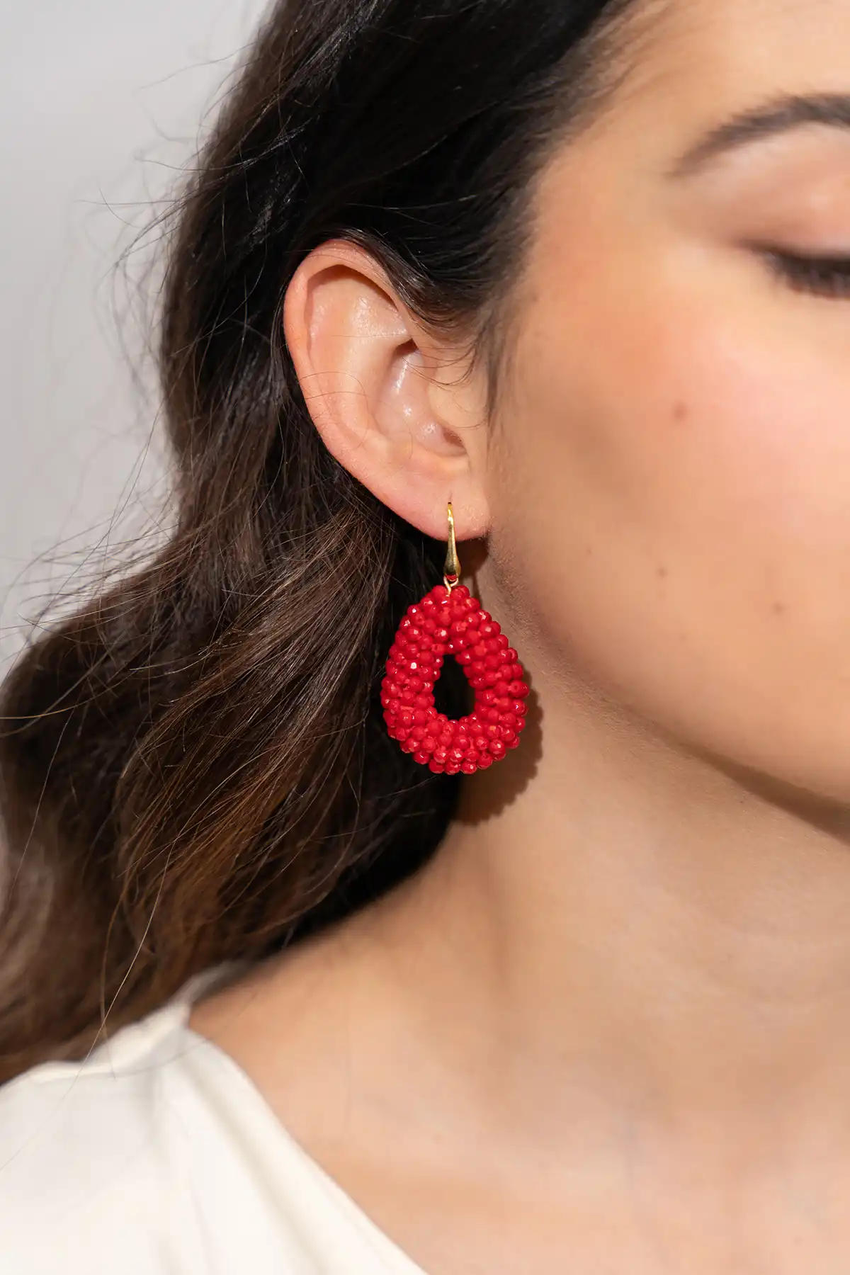 Rode oorbellen Berry Maxi glassberry druppel S