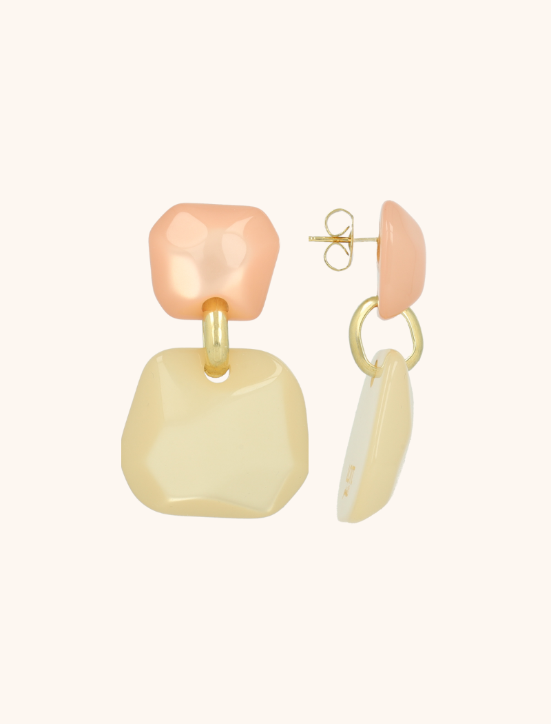 Rosa/Beige Oorbellen Lyra Double M