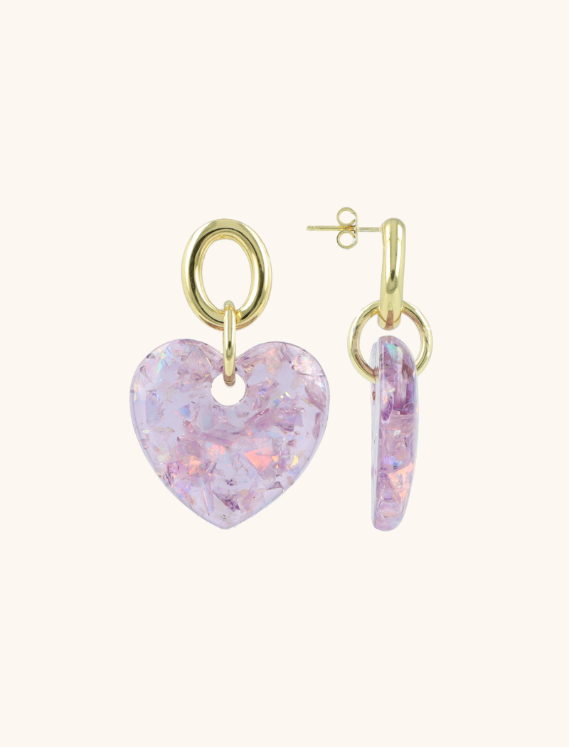 Paarse Oorbellen Idaly Hart L