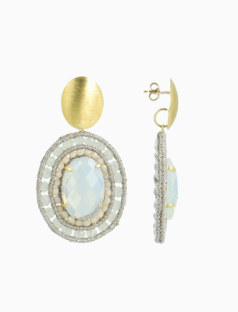 Holo Earrings Belle Oval L With Stone