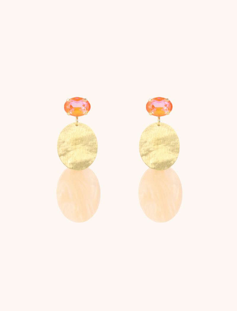 Orange Earrings Lou Oval S