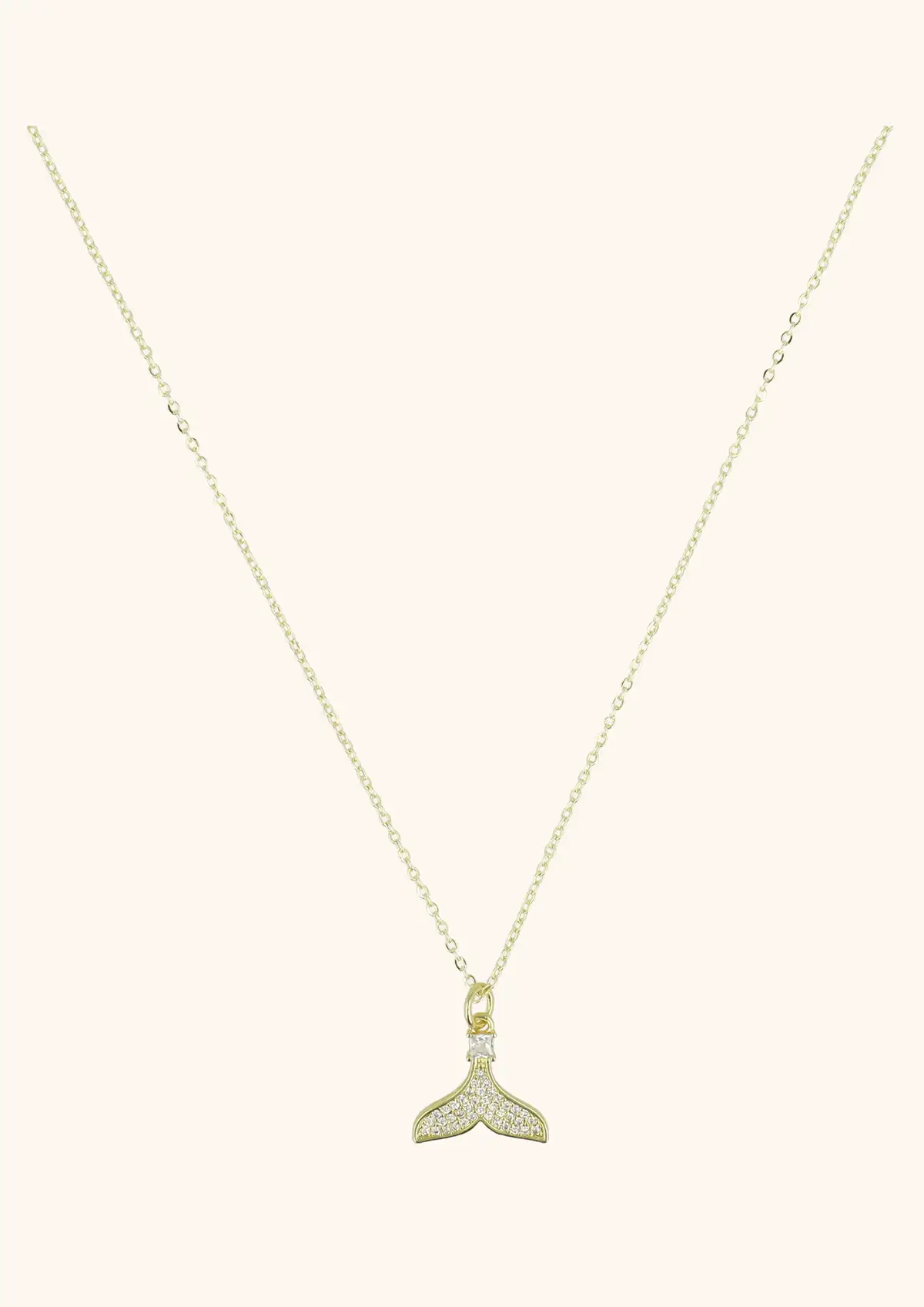 Goldene Halskette Flosse Kristallsteine