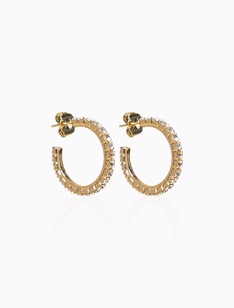 Gold Earrings Creole Fine Stones S Noor