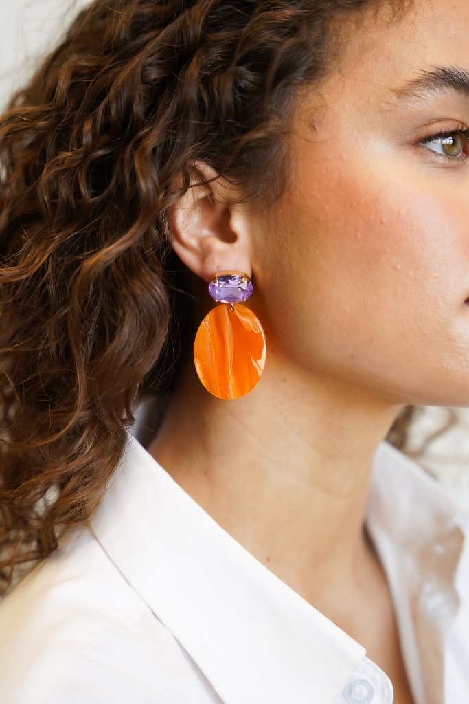 Orange earrings Celia Oval Slott-theme.productDescriptionPage.SEO.byTheBrand