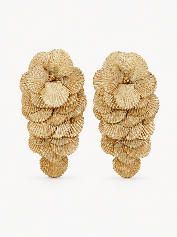 Honey Gouden Oorbellen Charlize Shell Rain