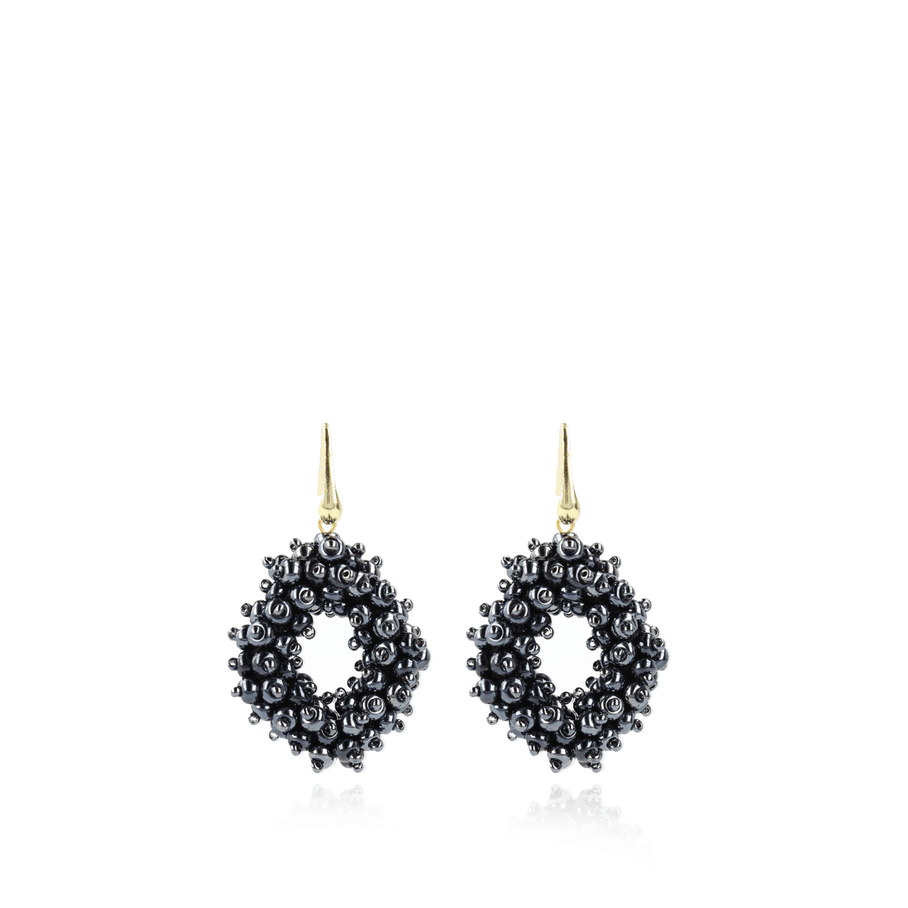 Holly Metalic blue double stones glassberry ace m Earrings 