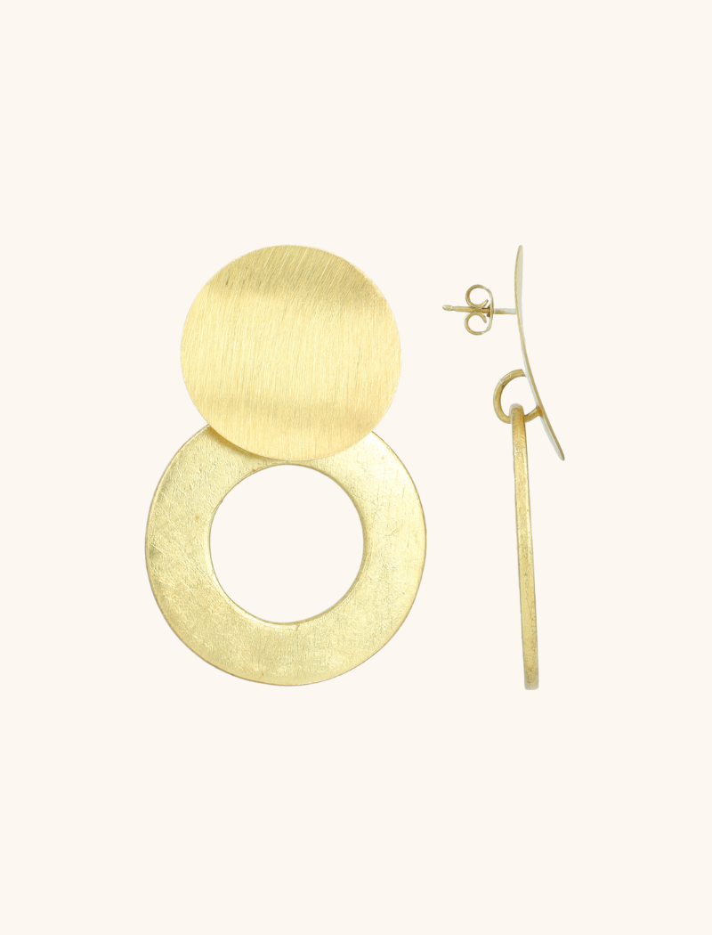 Goudkleurige Oorbellen Lena Open Circle M