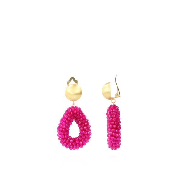 Fuchsia Oorbellen Clip Berry Druppel S