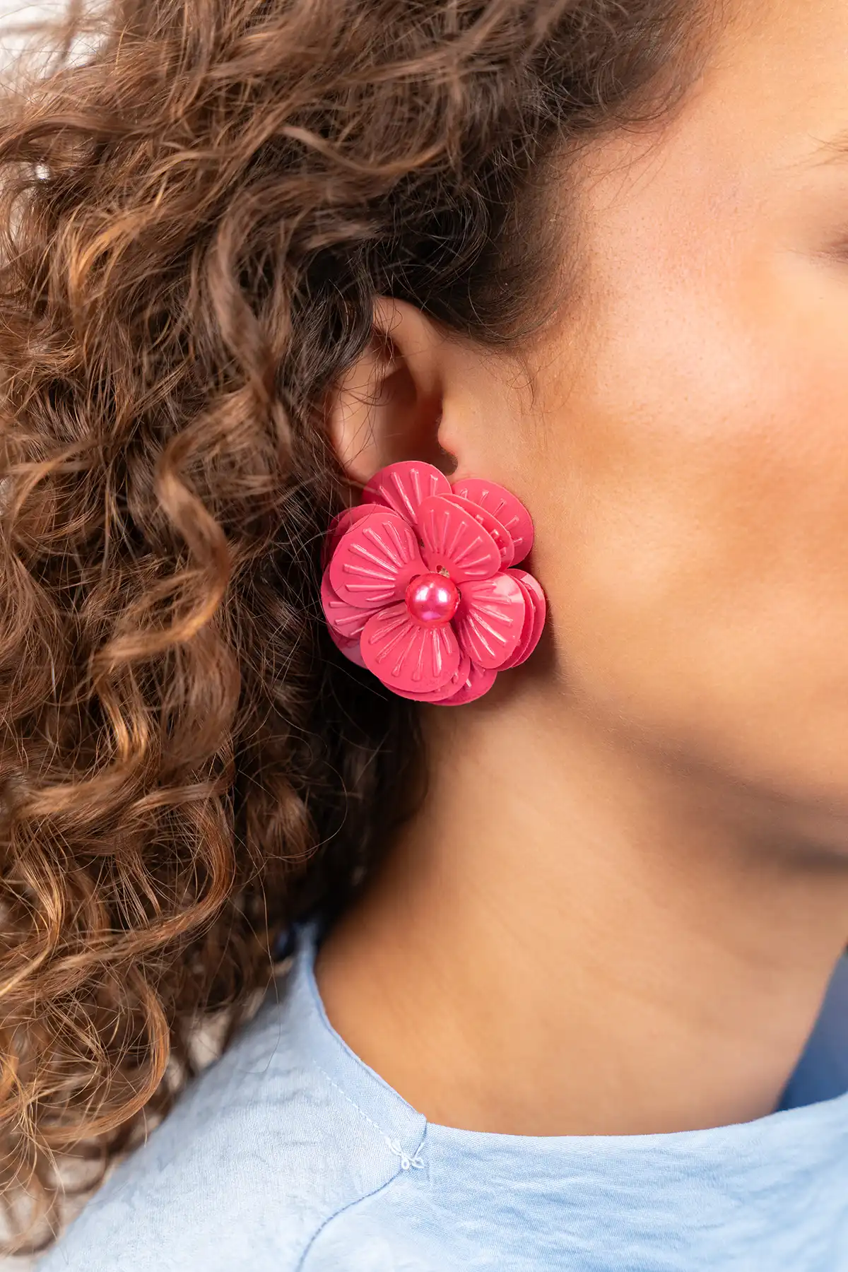 Roze Oorbellen Dianthe Flower Bomb