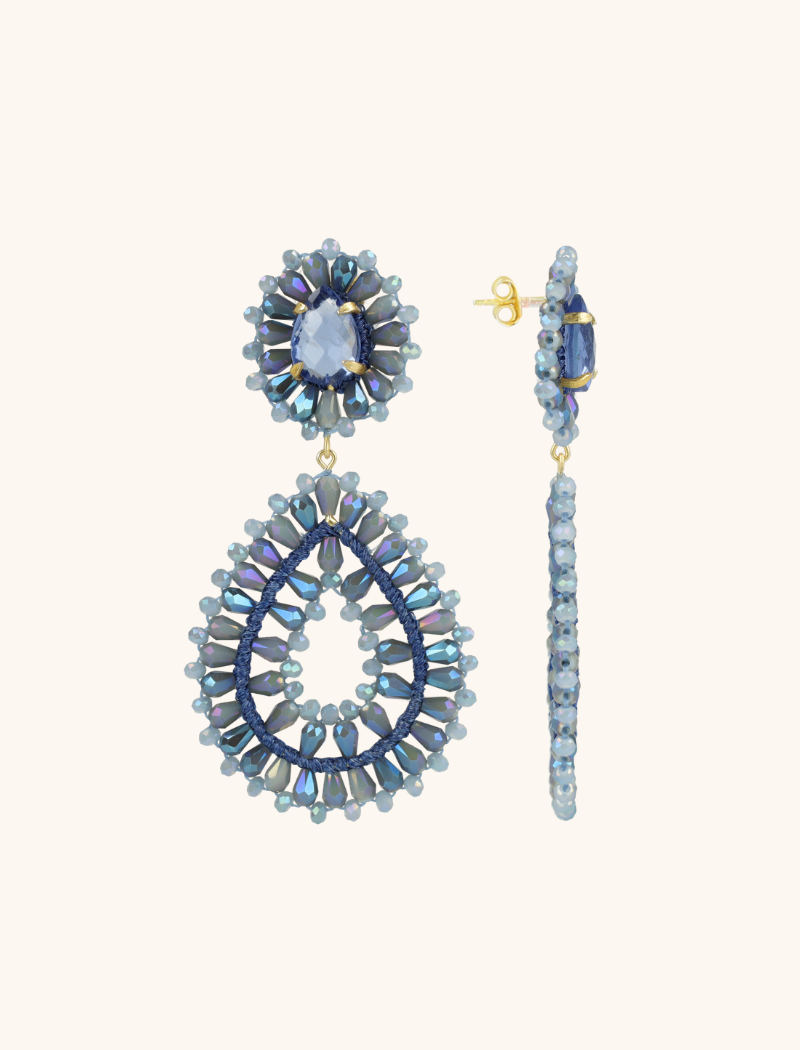 Frosty Blaue Ohrringe Apollo Double Drop