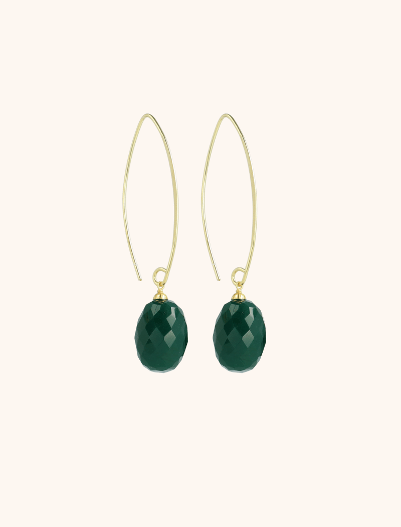 Dark Green Earrings Romijn Quartz M