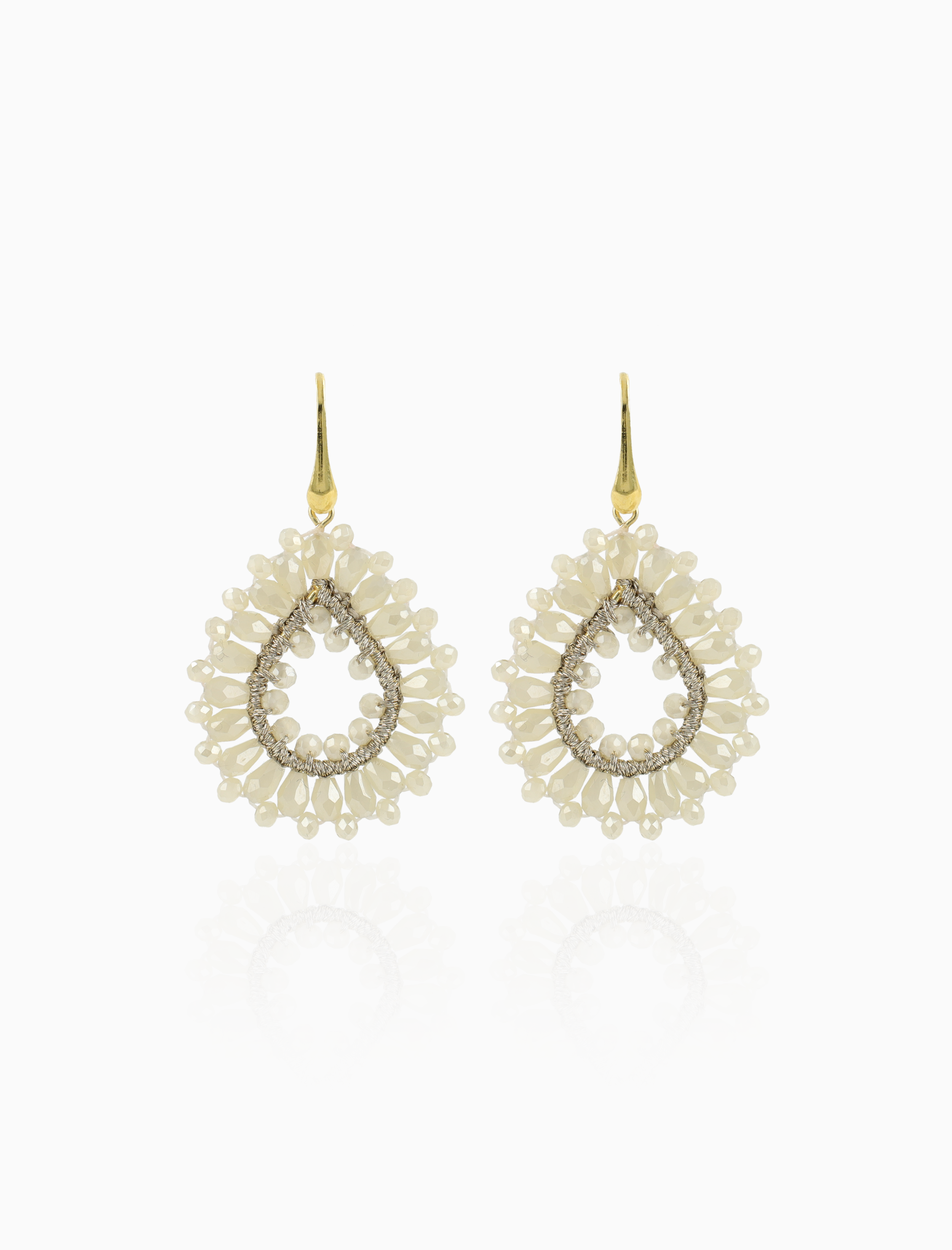 Beige Earrings Robin Drop Crystal S