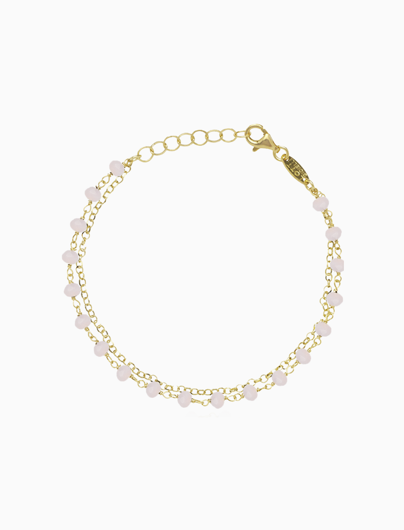 Symbool armband rosary rosa