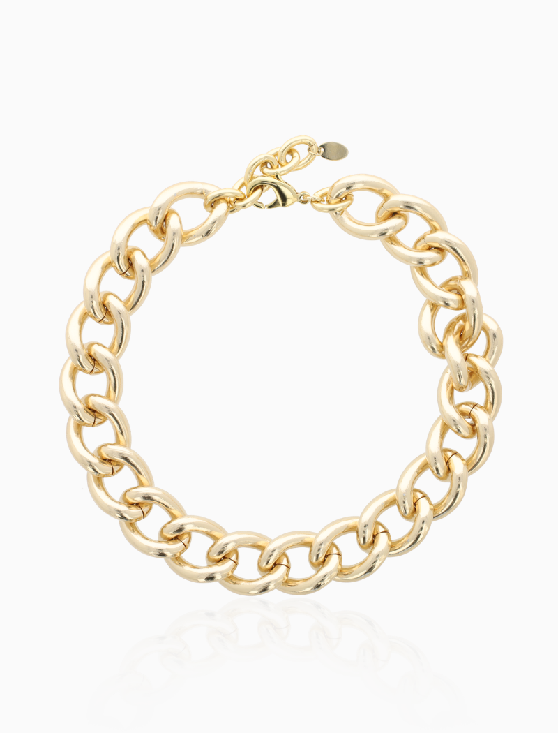 Zelina - CLA Necklace Crub Link L - Soft Gold