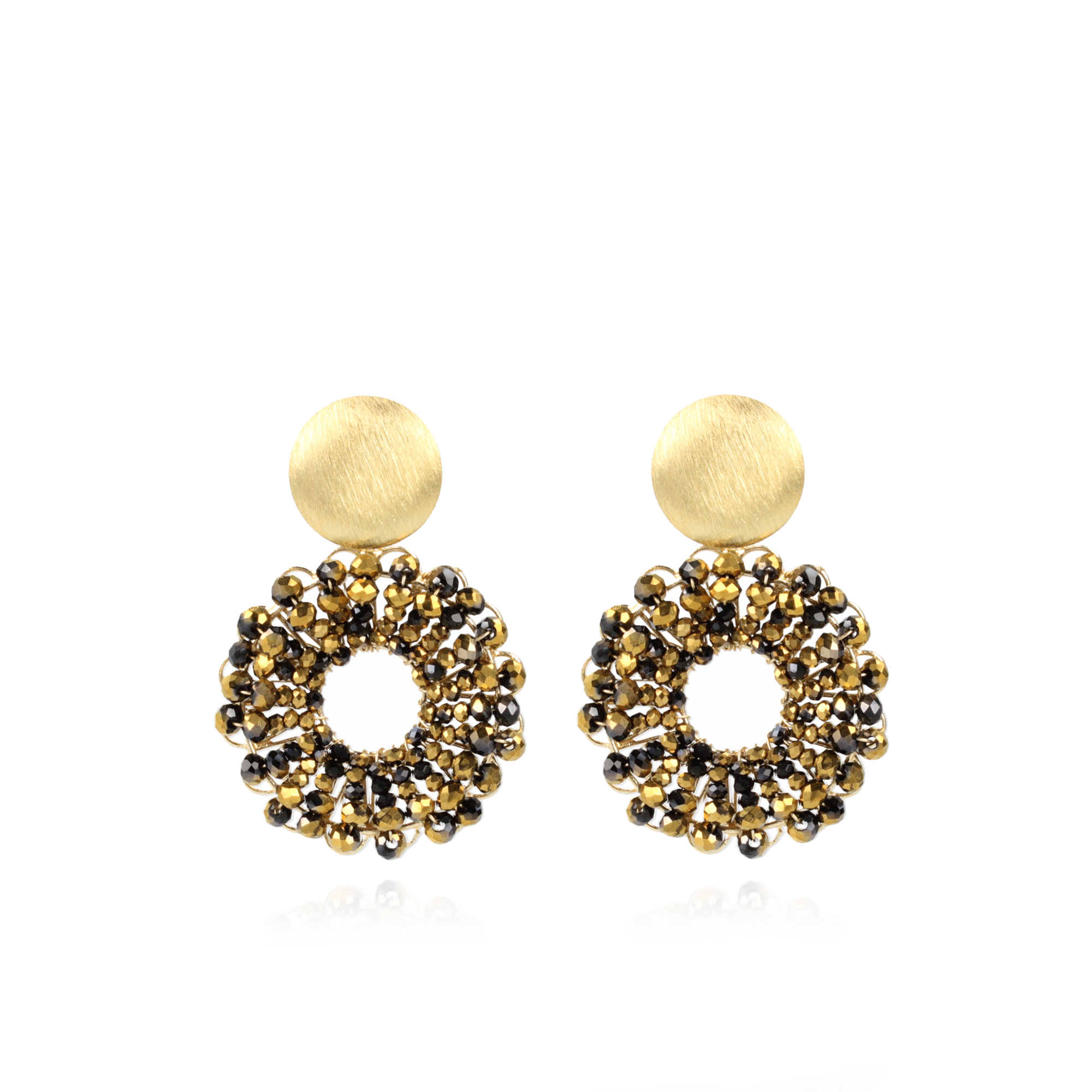 Gold-coloured Earrings Poppy Round