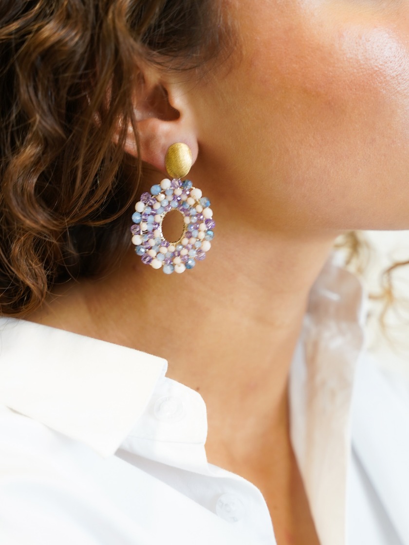 Mixed Purple Earrings Mia Oval S