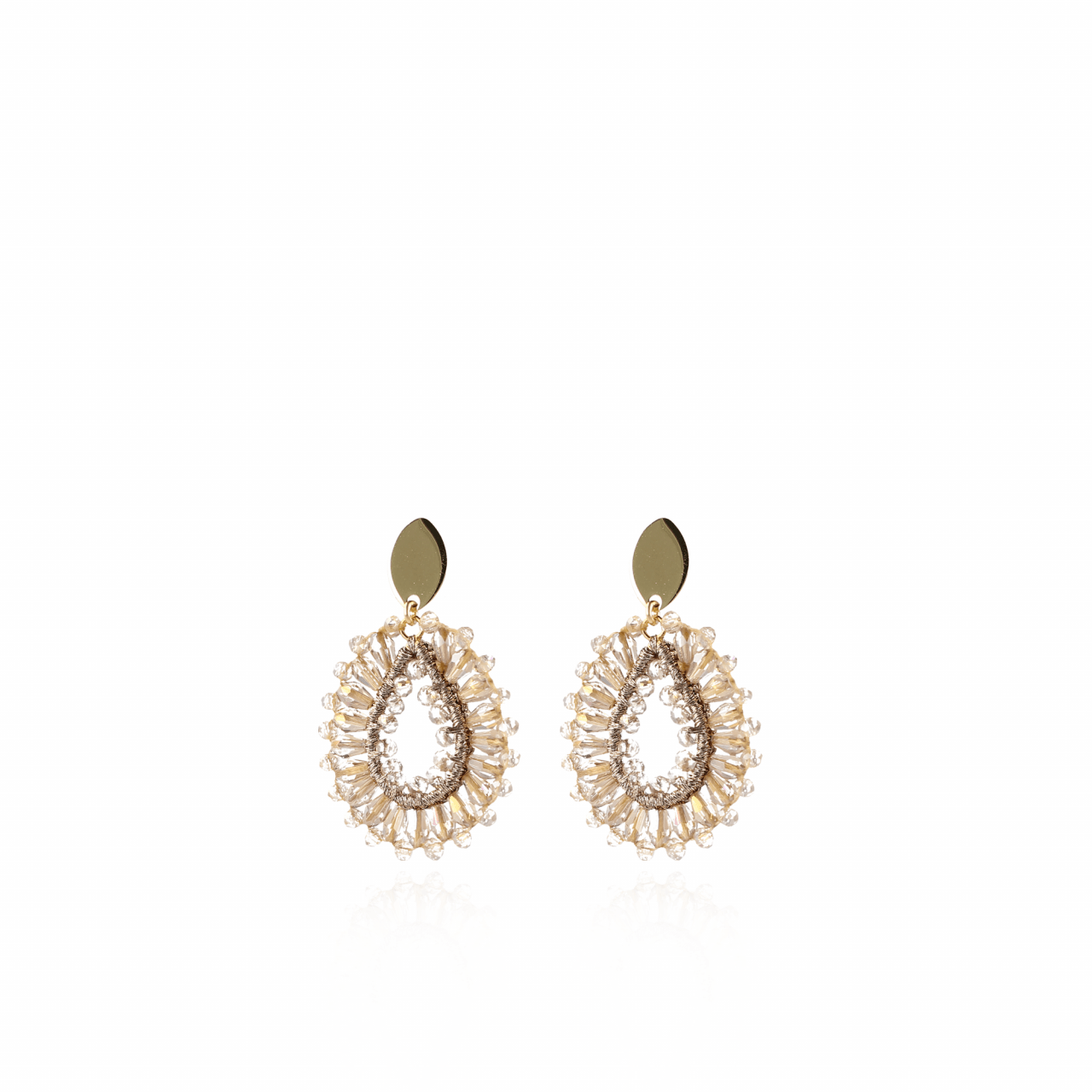 Champagne oorbellen Robin Silk Drop Crystal S