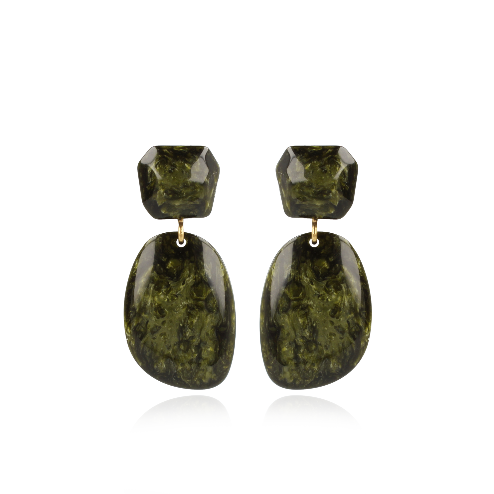 Marble Donker Groen Asymmetrisch Double Oval M Resin
