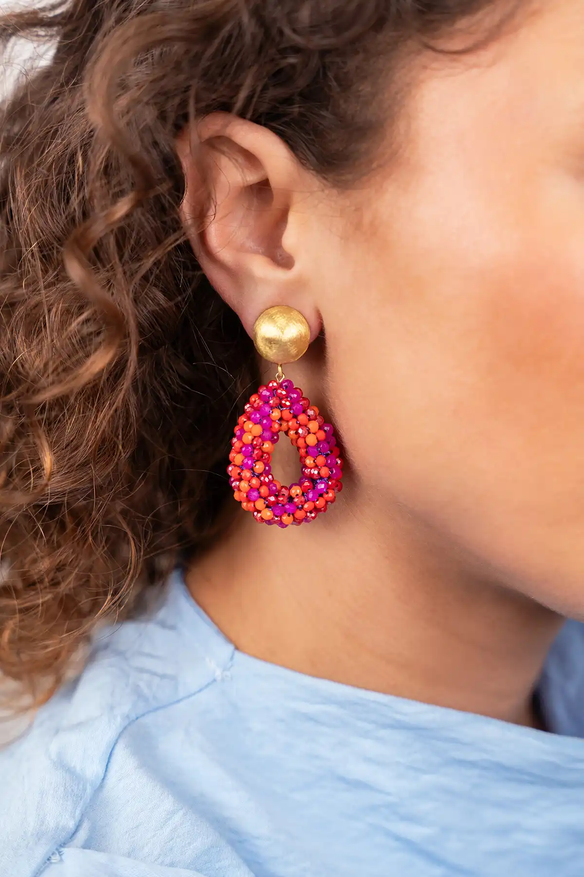 Fuchsia Oorbellen Berry Drop S Clip