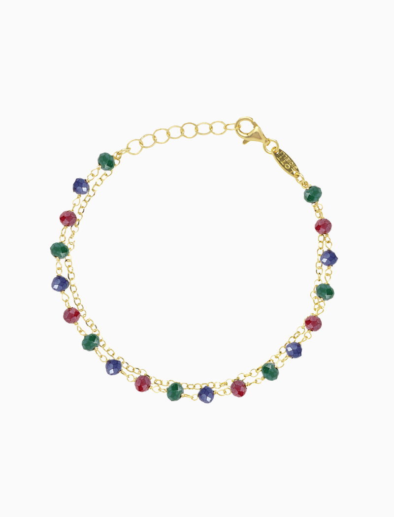 Symbool armband rosary mulitcolor donker