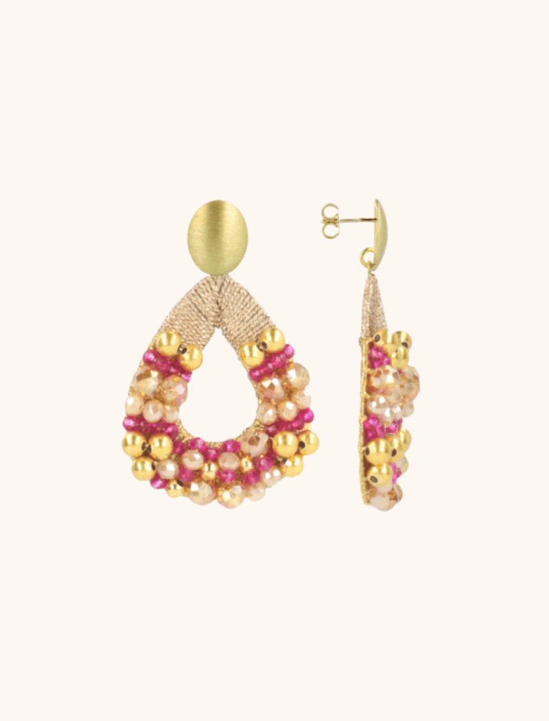 Fuchsia Tangerine Earrings Claar Combi Drop S