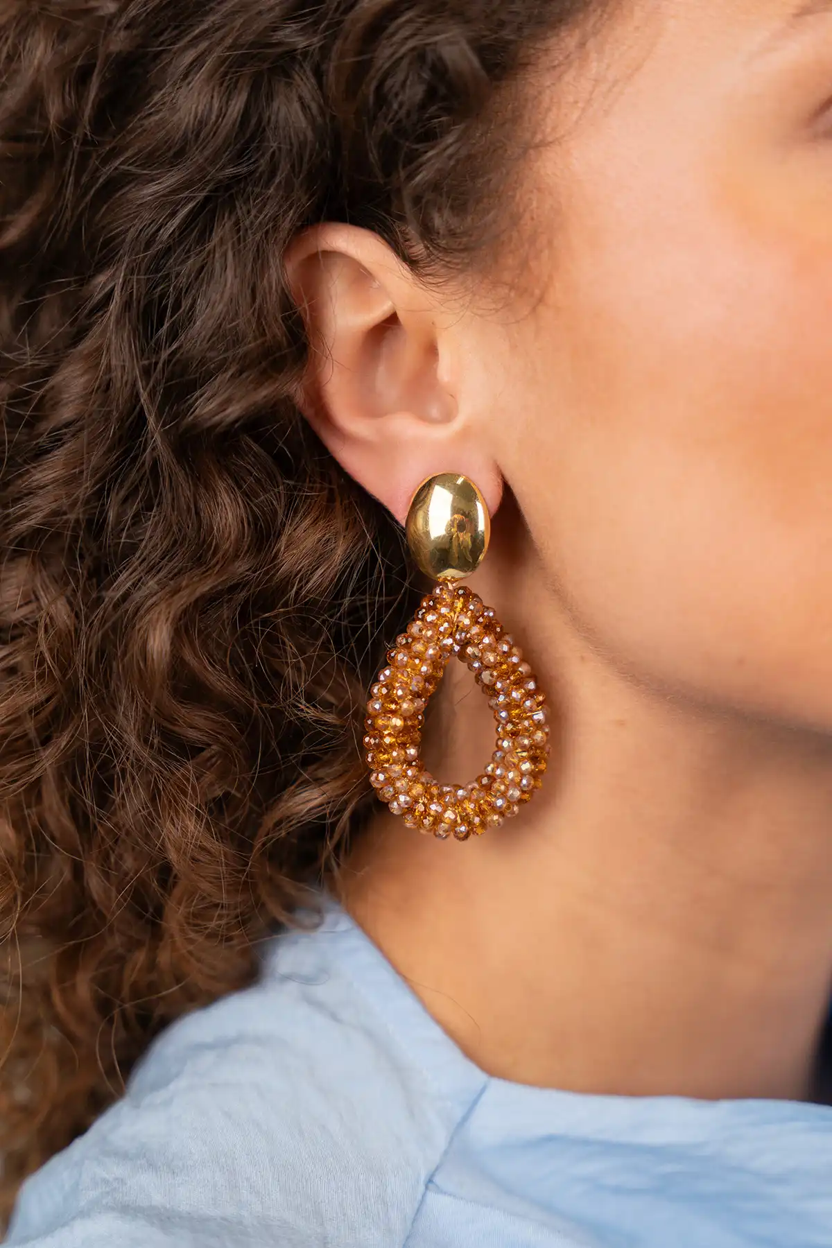 Brown Earrings Berry Drop L