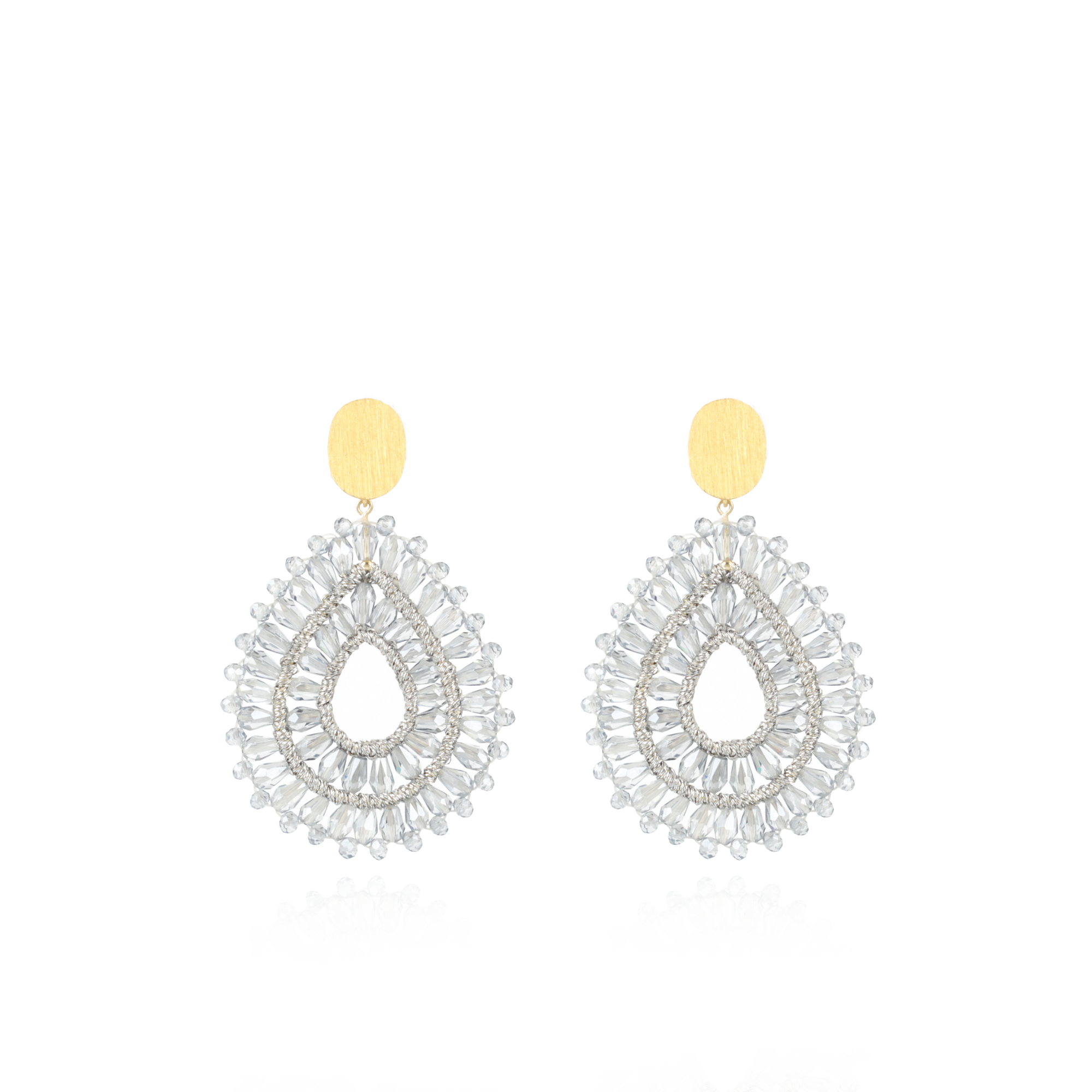 Ijs Blauwe Oorbellen Silk Drop Double Crystal