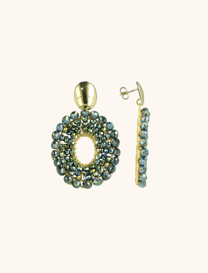 Metallic Groene Oorbellen Mia Ovaal Slott-theme.productDescriptionPage.SEO.byTheBrand