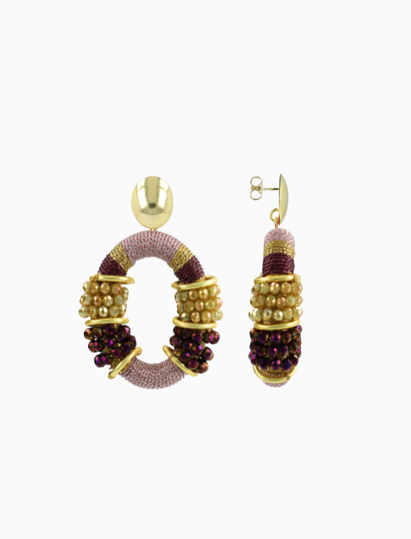 Lavendel-Ohrringe Elle Oval Deluxe M