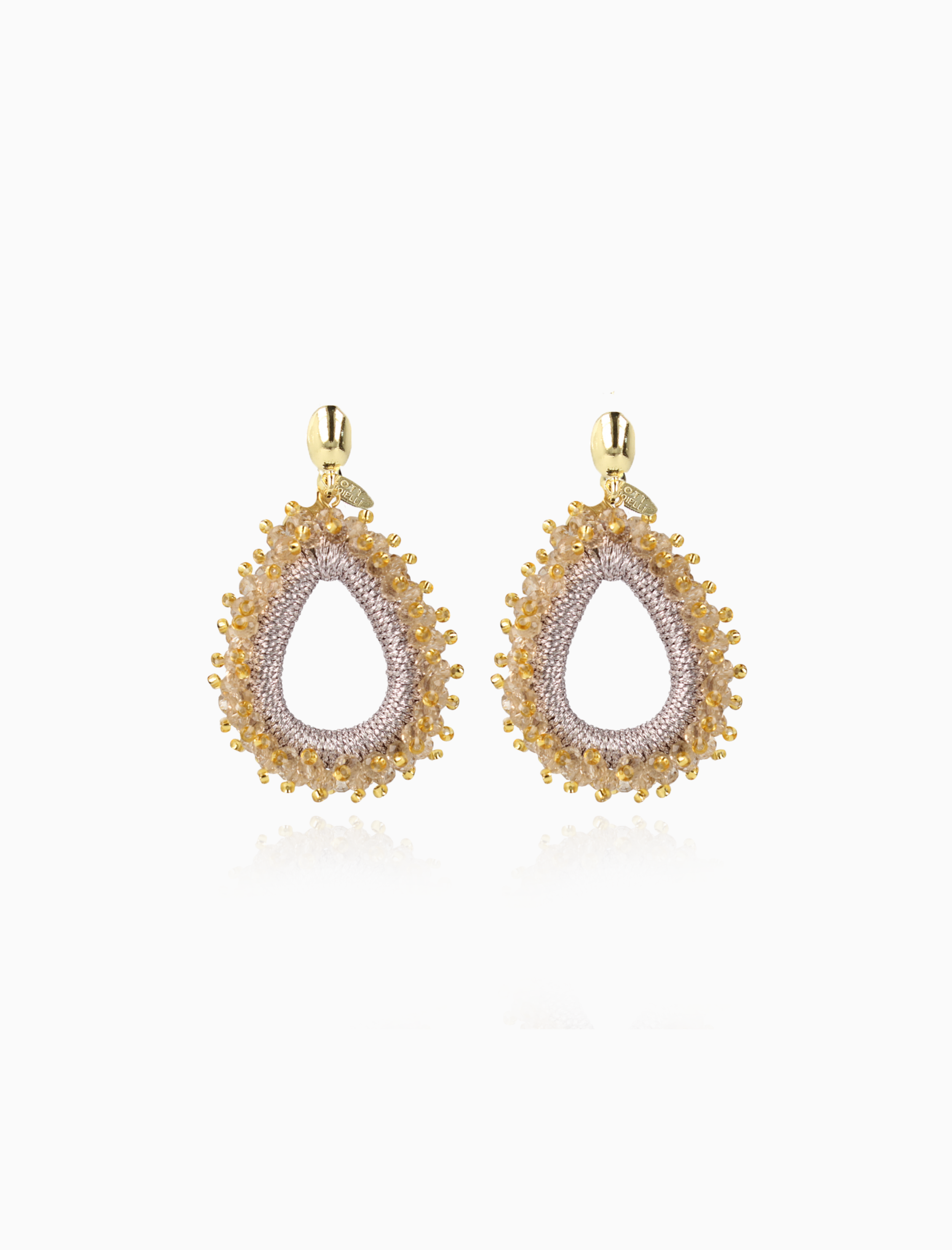 Carina Champagne Oorbellen Urchin Drop M