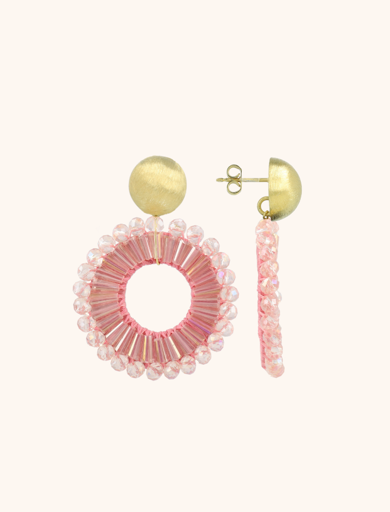 Pink Earrings Ann-Mary Circle Double