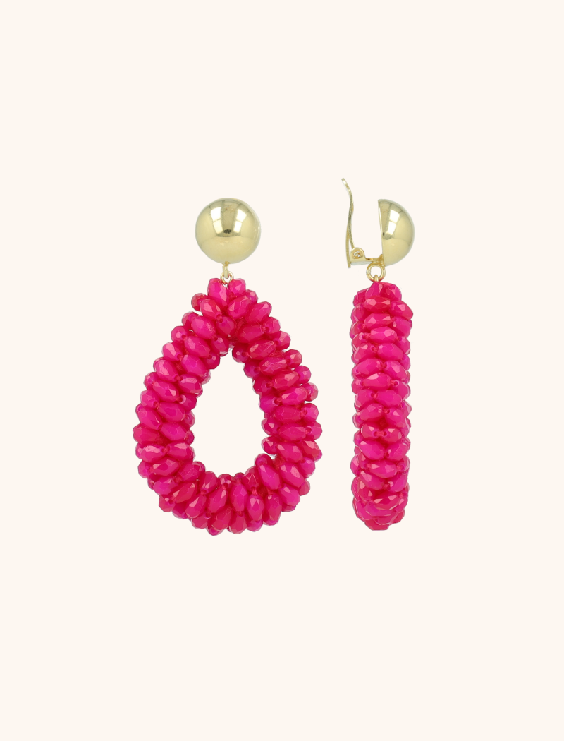 Fuchsia Earrings Anne Droplet L Marquis Clip