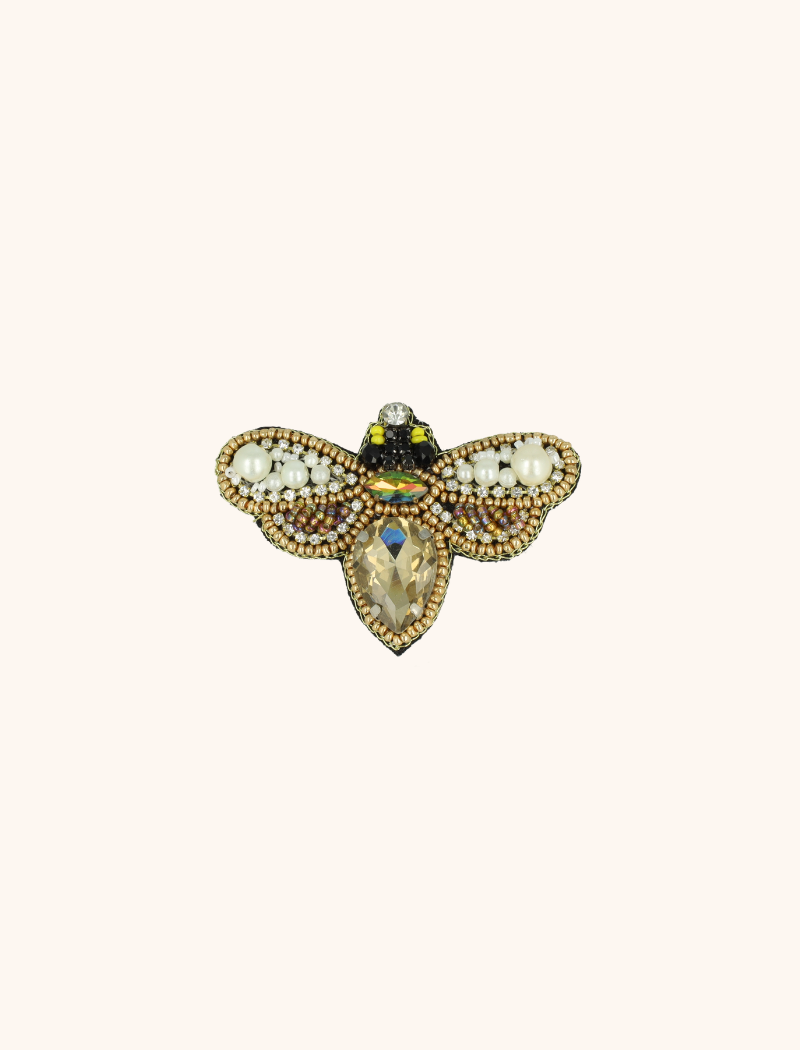 Brosche Bee S - Light Brown 