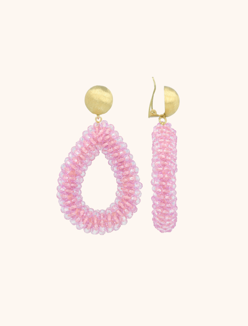Lila Oorbellen Berry Clip druppel L