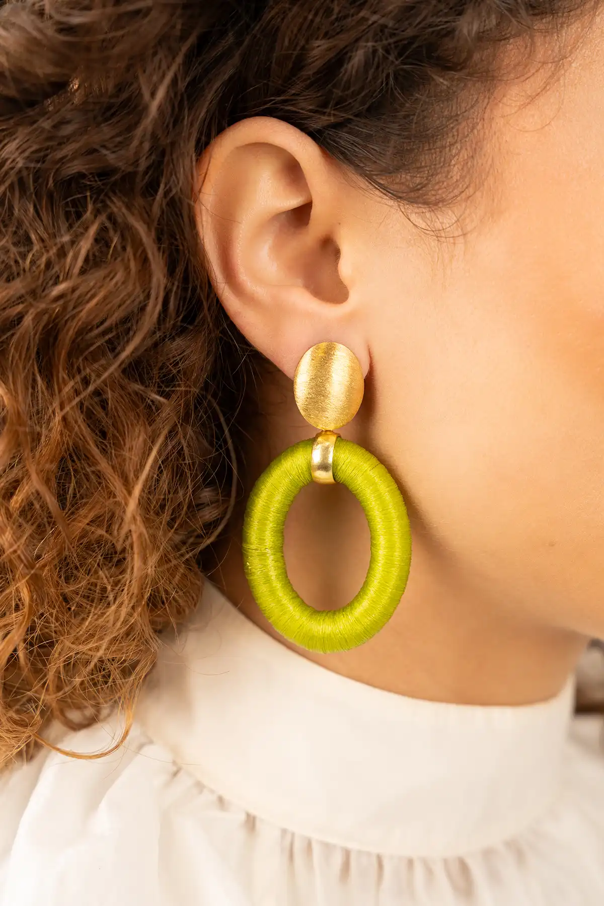 Lime earrings Faye oval L 