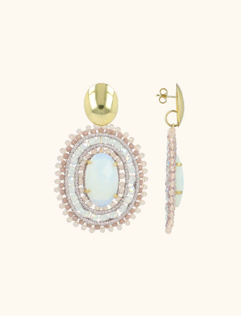 Crystal Pink Oorbellen Jamie Filled Oval 3 Rings With Stonelott-theme.productDescriptionPage.SEO.byTheBrand