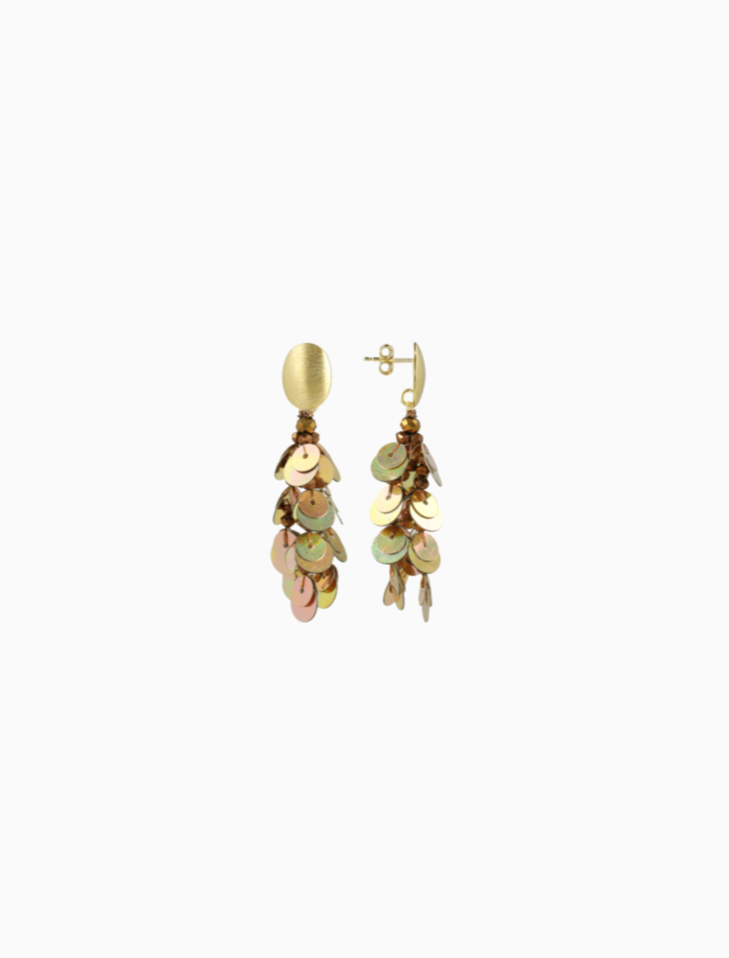 Copper Earring Sequin Single Fall M