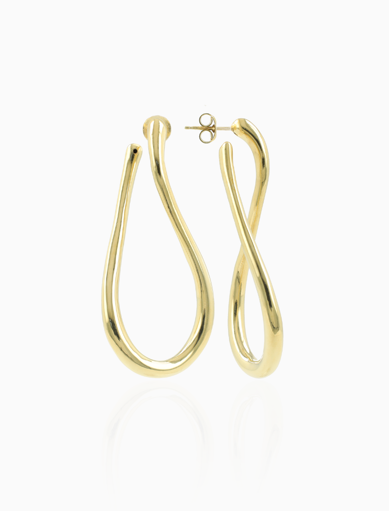 Gouden Oorbellen Twisted Loop L Bridget