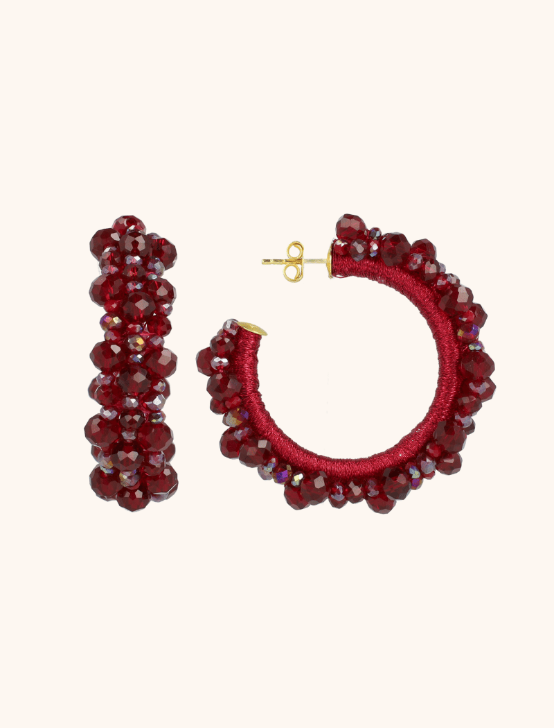 Metallic Bordeaux Earrings Brecht Irregular Urchin Creole M