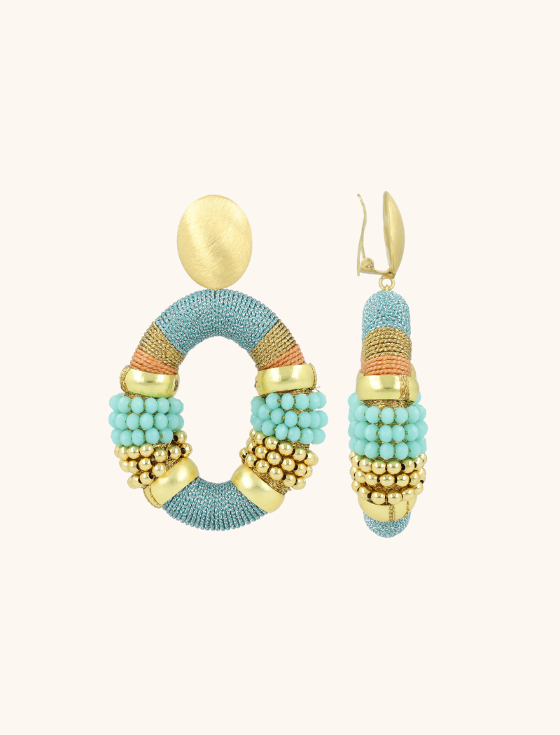 Blauwe Oorbellen Caroline Premium Combi Oval L Cliplott-theme.productDescriptionPage.SEO.byTheBrand