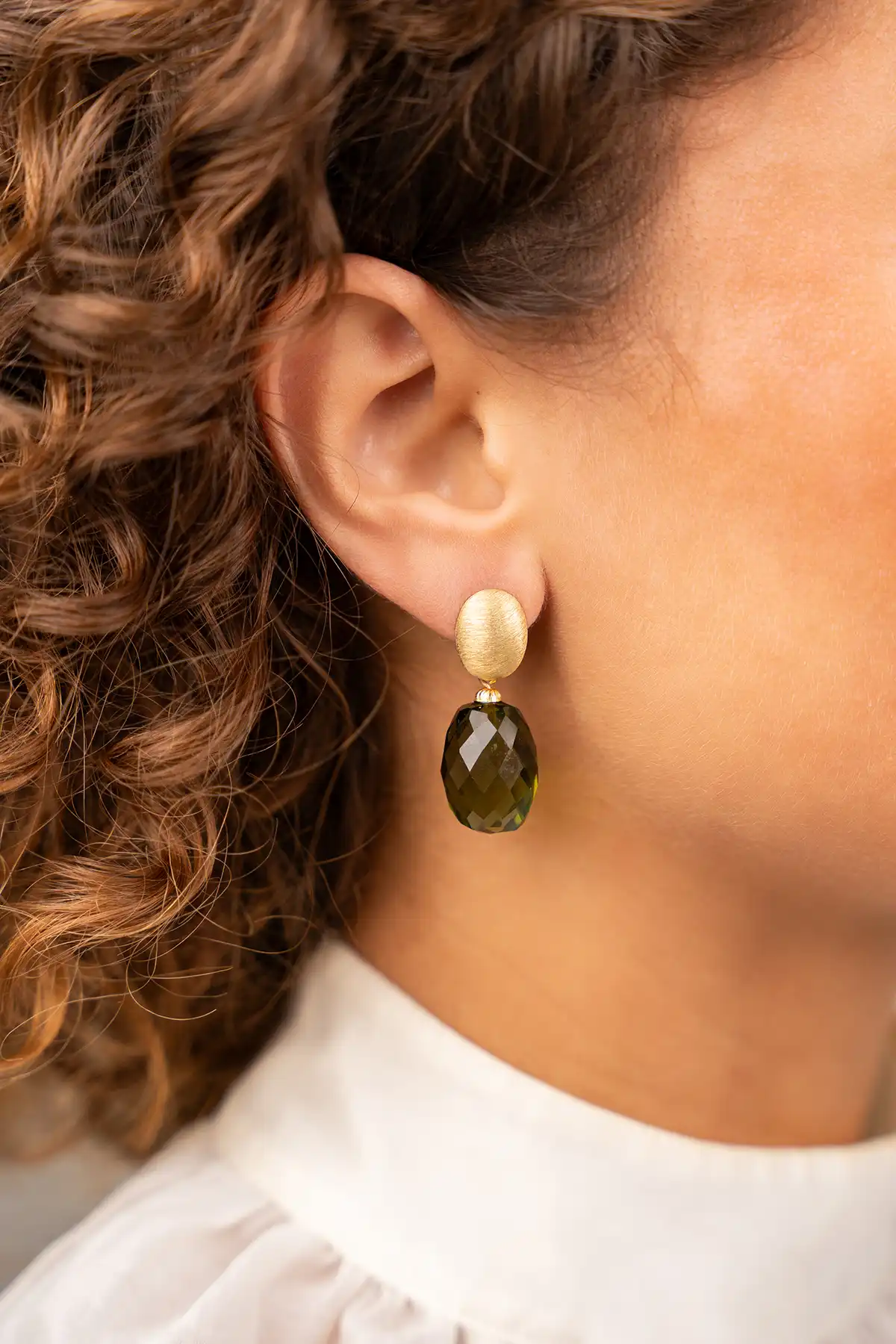 Cool Green Earrings Romijn Oval Egg Facet Mlott-theme.productDescriptionPage.SEO.byTheBrand