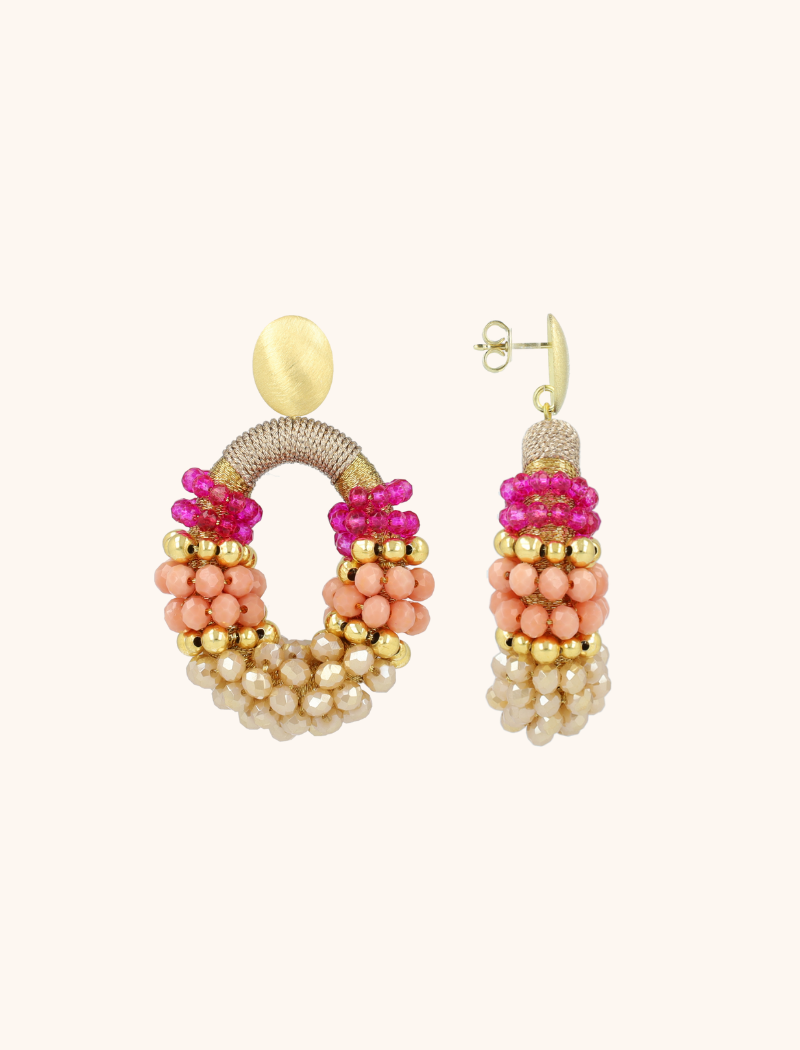 Fuchsia Tangerine Oorbellen Viv Combi Ovaal Mlott-theme.productDescriptionPage.SEO.byTheBrand