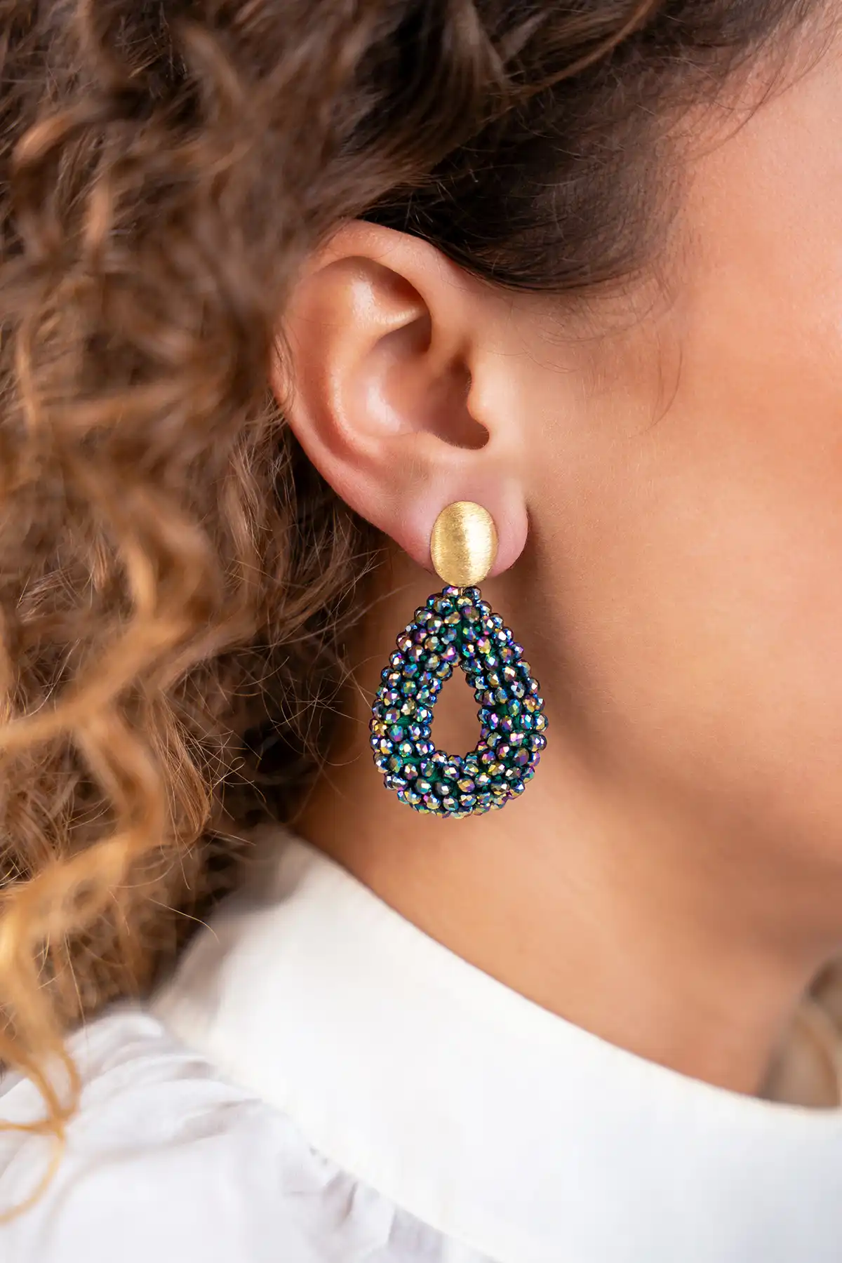 Disco Purple Earrings Anne Drop S Marquis