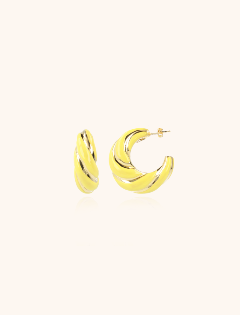 Classic earrings twist Yellow Creole M