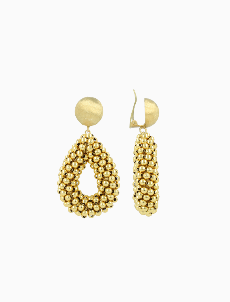 Gouden Oorbellen Berry druppel S Clip