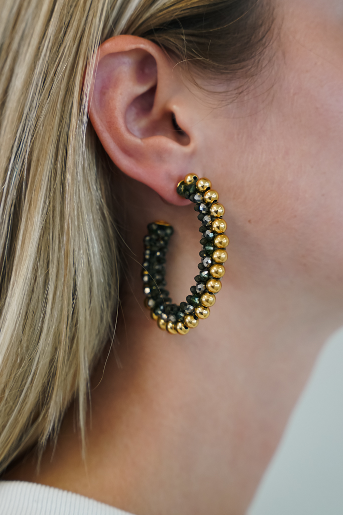 Green Earrings Loe Creole Deluxe L