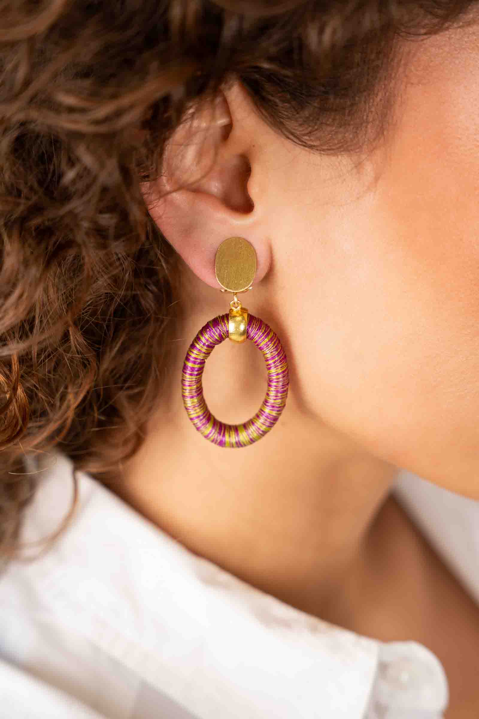 Fuchsia Lime Oorbellen Faye Ovaal S Cliplott-theme.productDescriptionPage.SEO.byTheBrand